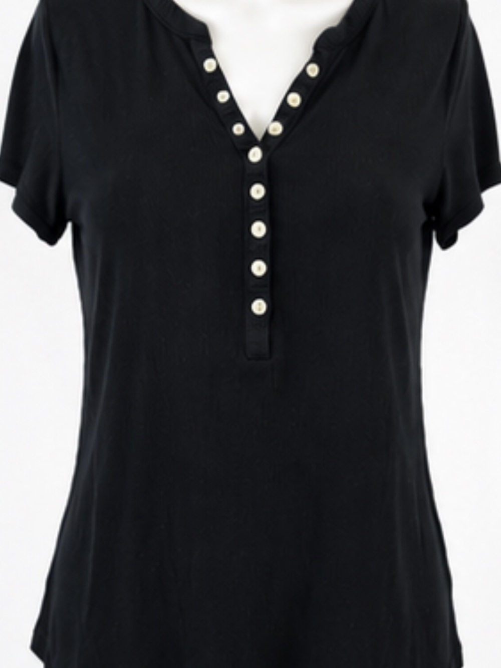 Market & Spruce Black Ribbed Henley
Short Sleeve Tee Size XL